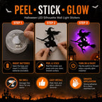 🎃Halloween LED Silhouette Wall Light Stickers, Battery Powered Peel