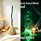 Animated Witch Broom with Lights & Spooky Sounds