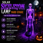 Solar Skeleton Lamp Yard Stake Halloween Decorations Garden Light, 28''