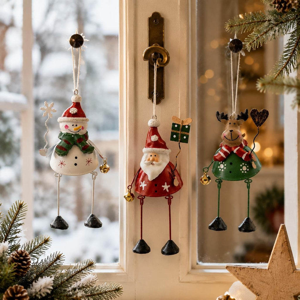 Whimsical Christmas Metal Hanging Ornaments