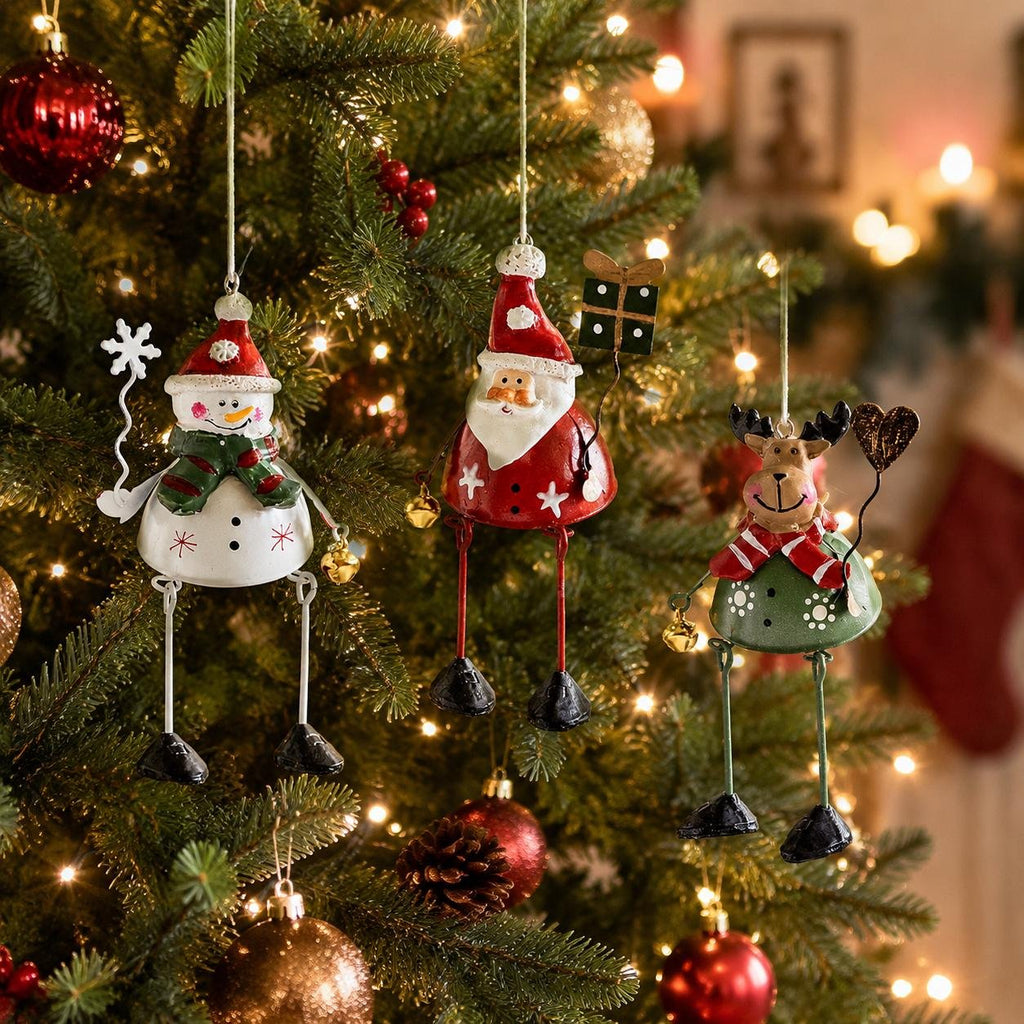 Whimsical Christmas Metal Hanging Ornaments