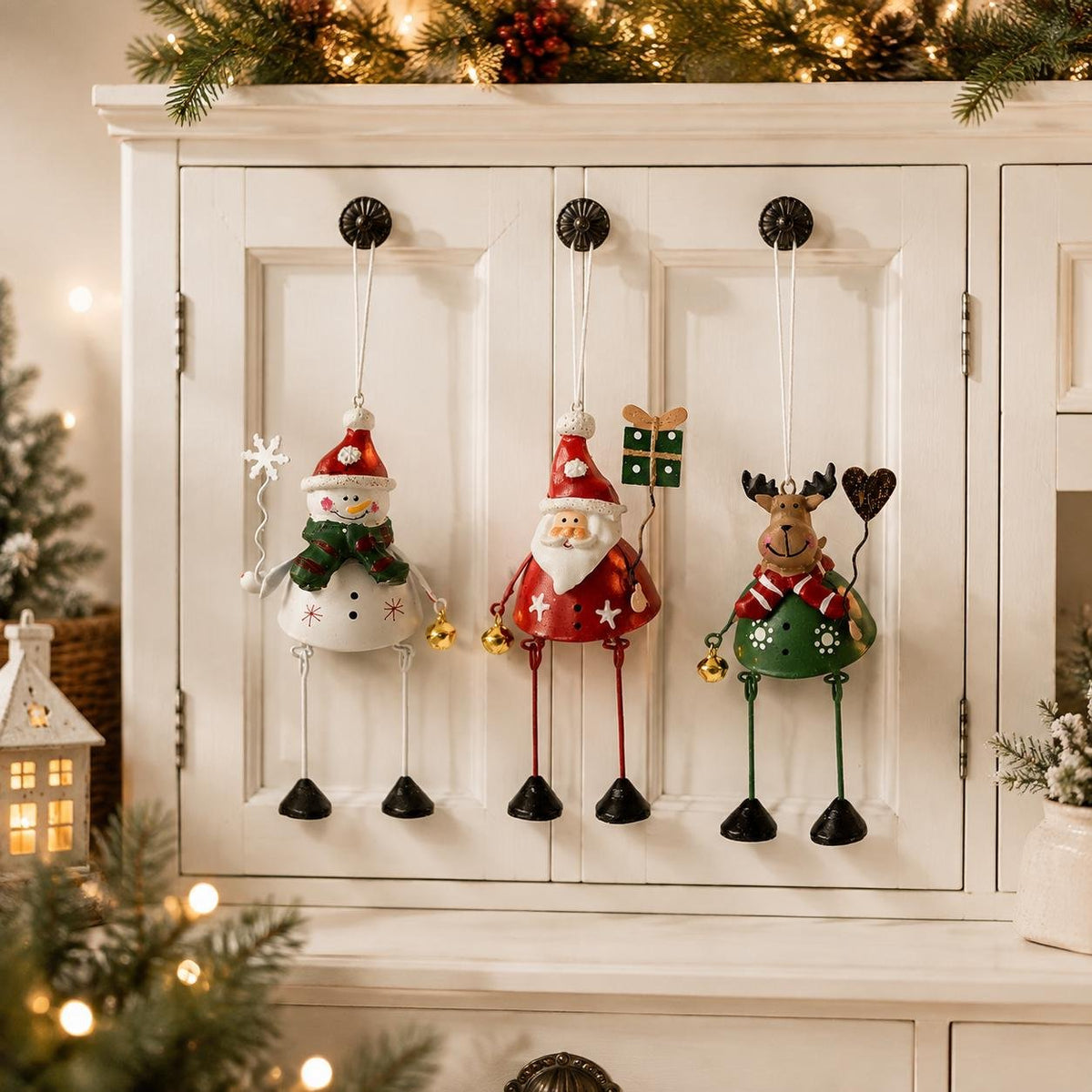 Whimsical Christmas Metal Hanging Ornaments