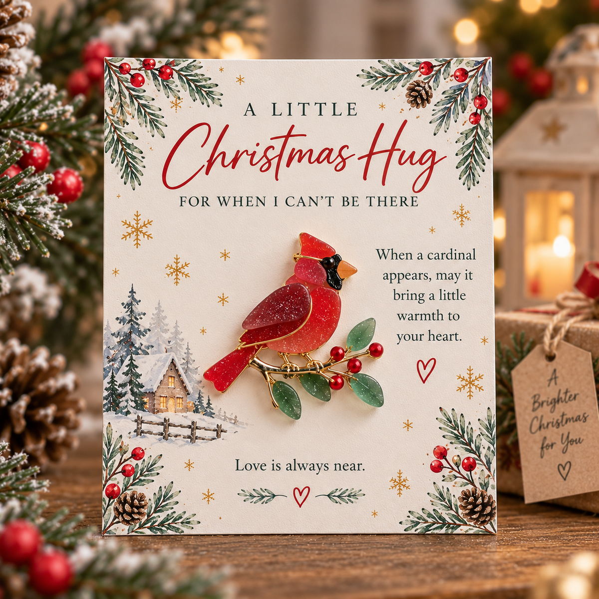 A Little Christmas Hug – Card with Detachable Ornament
