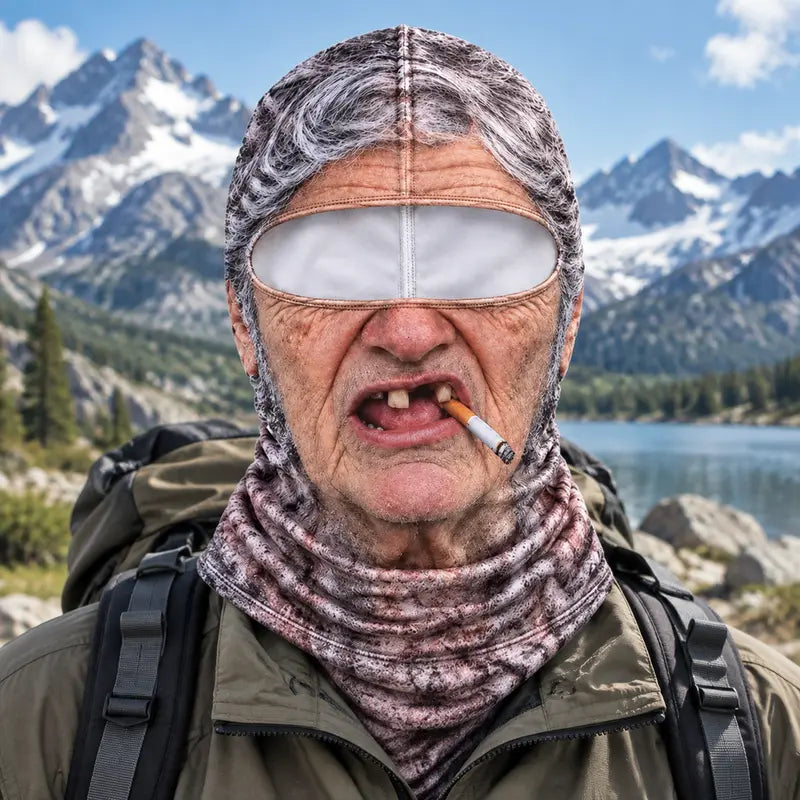 ❤️Old Man Ski Winter Face Mask 3D Funny Realistic Face Balaclava Party Gear
