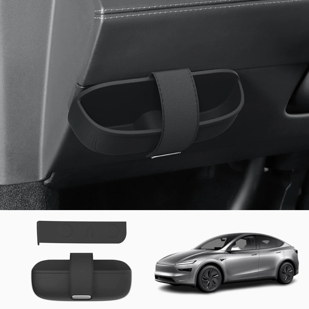 Dashboard-Side Magnetic Silicone Sunglasses Holder for Tesla Model 3/Y/Y L 2024+
