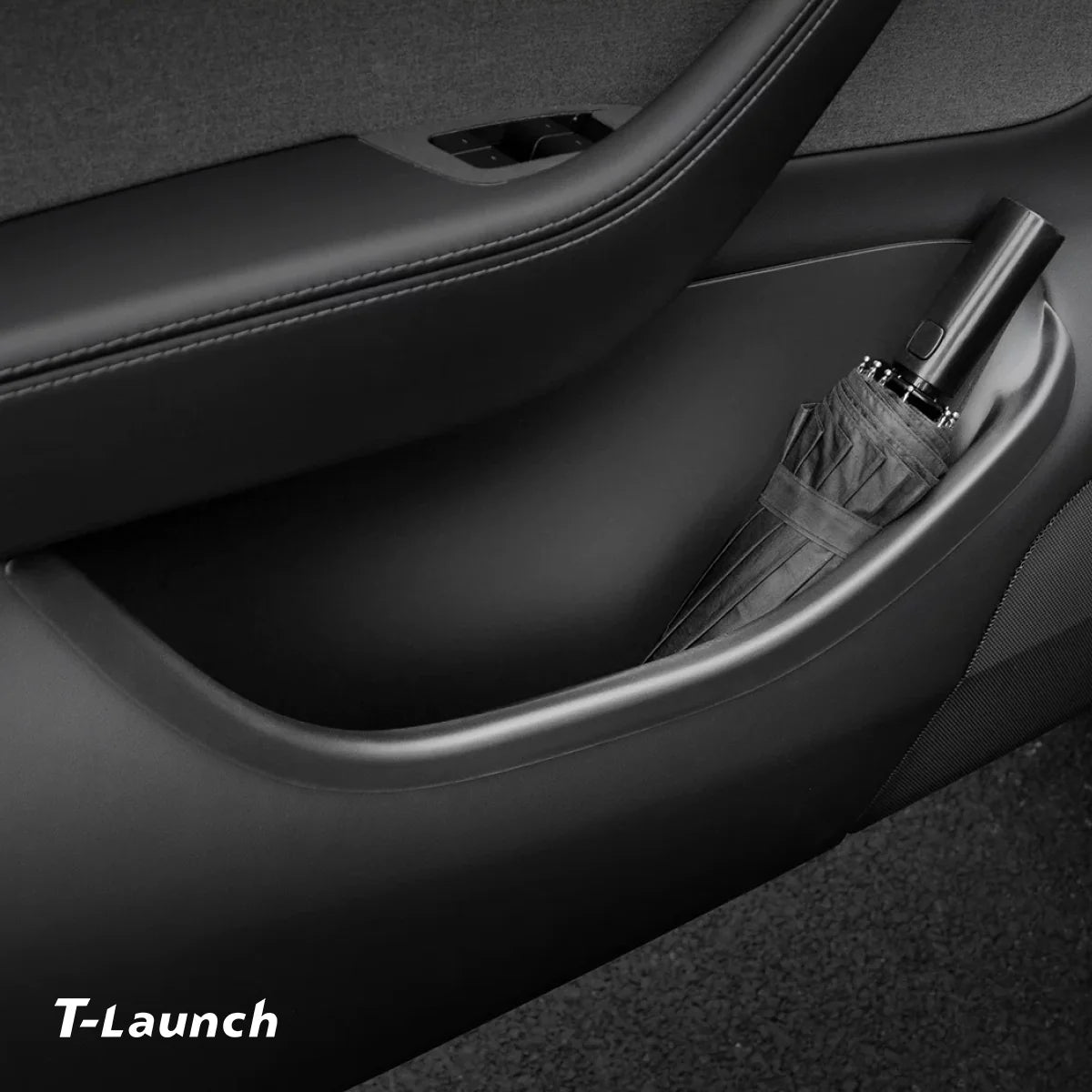 TPE Door Pocket Storage Box with Emergency Release Pull Ring for Tesla Model Y/Y L 2025+