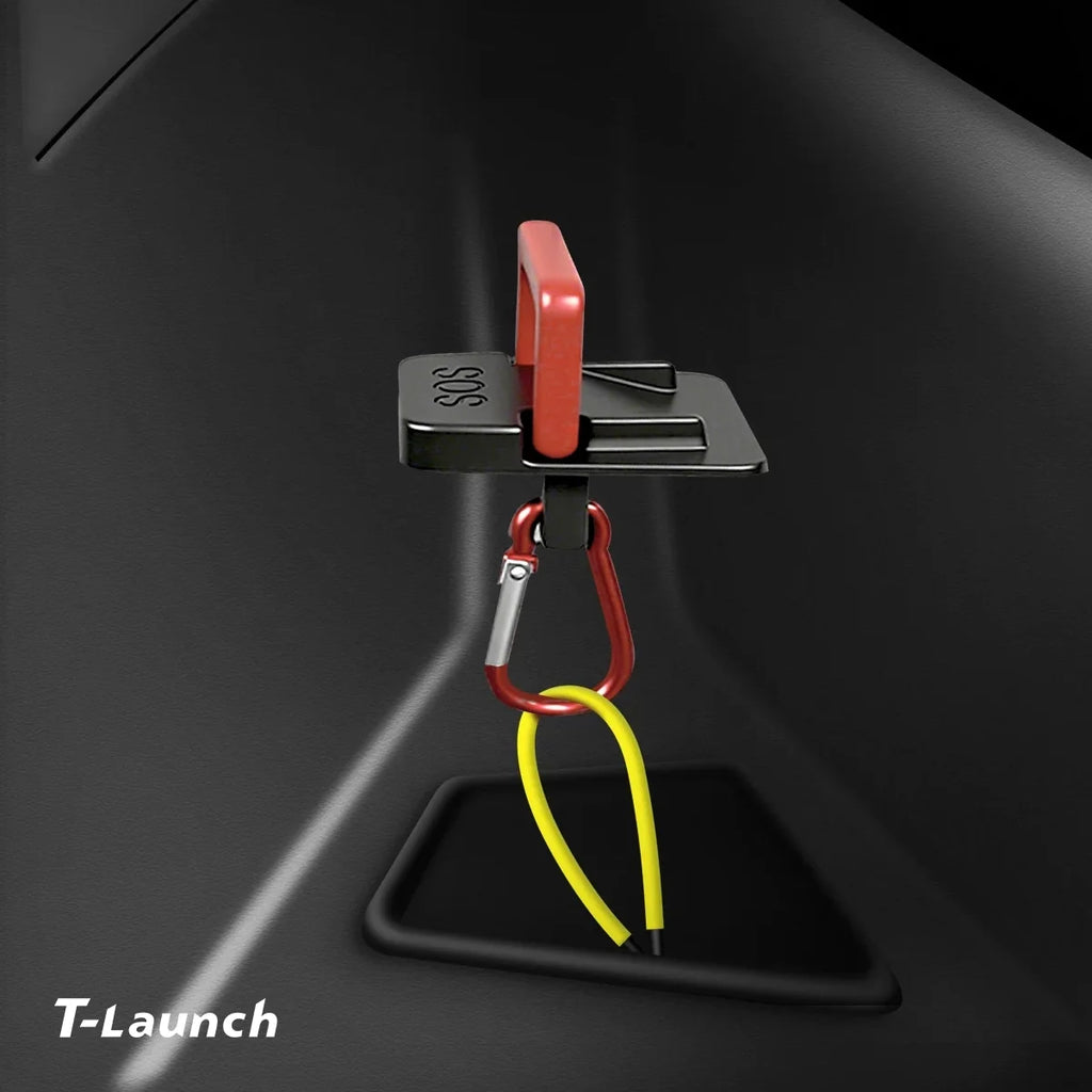TPE Door Pocket Storage Box with Emergency Release Pull Ring for Tesla Model Y/Y L 2025+