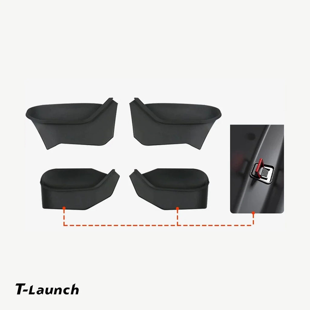 TPE Door Pocket Storage Box with Emergency Release Pull Ring for Tesla Model Y/Y L 2025+