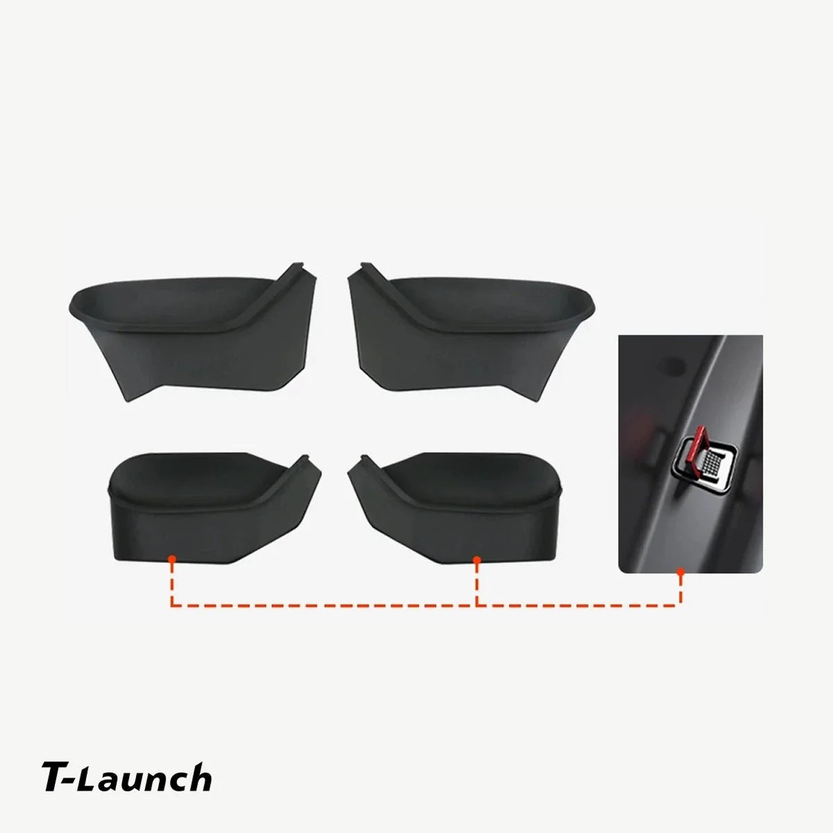 TPE Door Pocket Storage Box with Emergency Release Pull Ring for Tesla Model Y/Y L 2025+