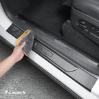 Carbon Fiber Style Door Sill Protectors for Tesla Model Y L 2026+