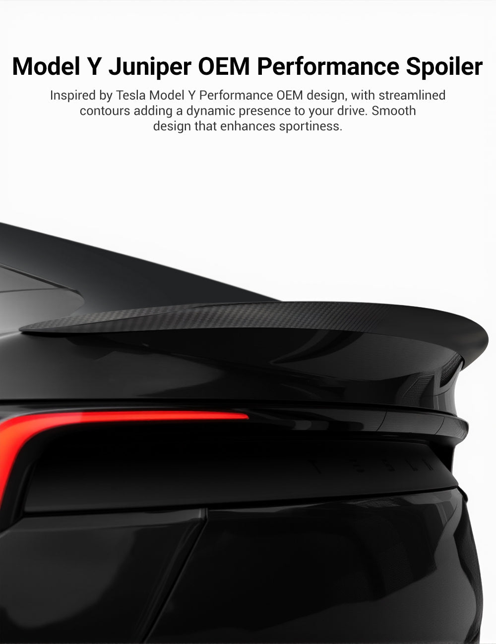 Performance Style Dry Carbon Fiber Spoiler for Model Y Juniper 2025+ | Miroken