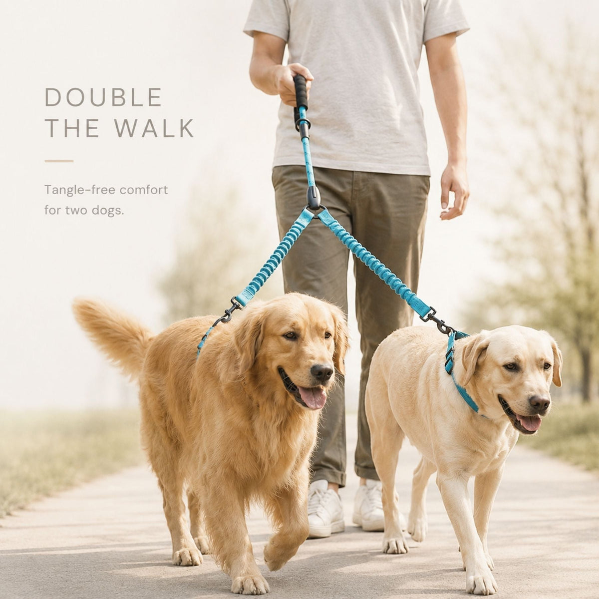 Dual Dog Lead Rope â Shock Absorbing Double Dog Leash with Comfort Handle