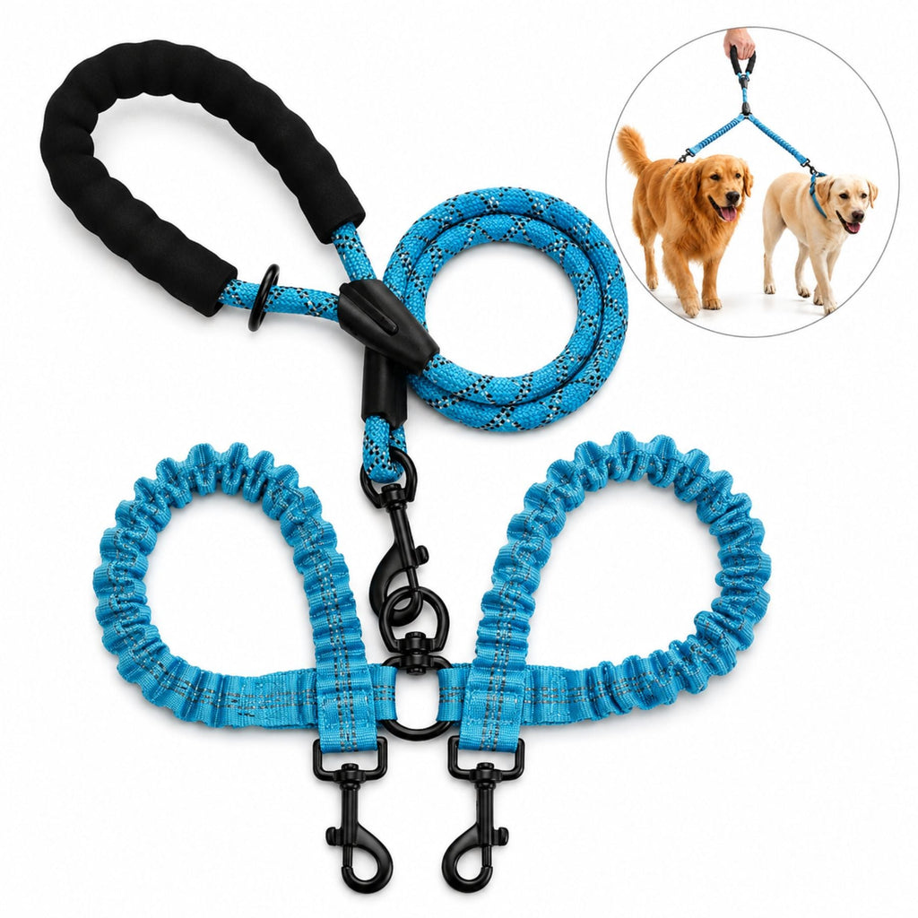 Dual Dog Lead Rope â Shock Absorbing Double Dog Leash with Comfort Handle