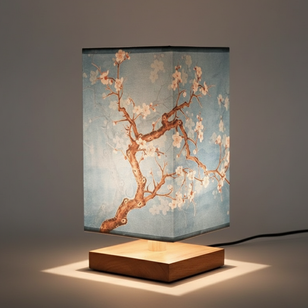 Elegant Bamboo Table Lamp | Japanese-Scandinavian Design with Dimmable LED | Versatile Lighting for Serenity in Bedrooms & Living Rooms