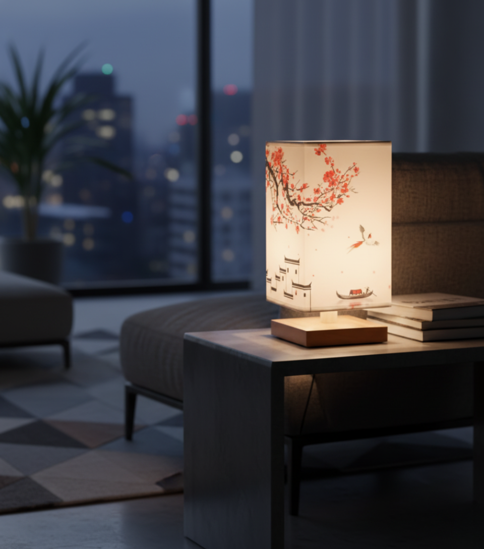 Elegant Bamboo Table Lamp | Japanese-Scandinavian Design with Dimmable LED | Versatile Lighting for Serenity in Bedrooms & Living Rooms