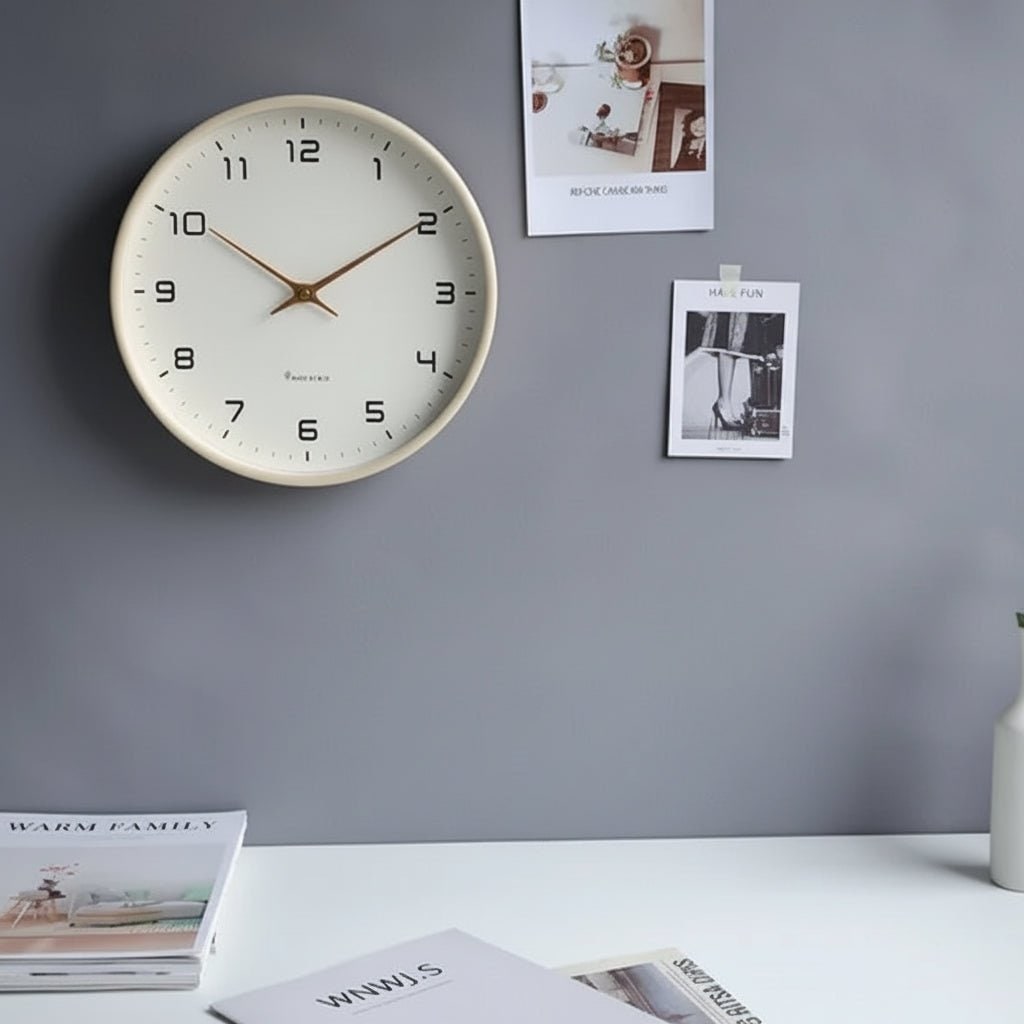 Elegant Scandinavian Large Wall Clock with Silent Quartz Movement | Minimalist Decor for Home and Office