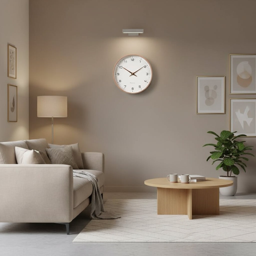Elegant Scandinavian Large Wall Clock with Silent Quartz Movement | Minimalist Decor for Home and Office