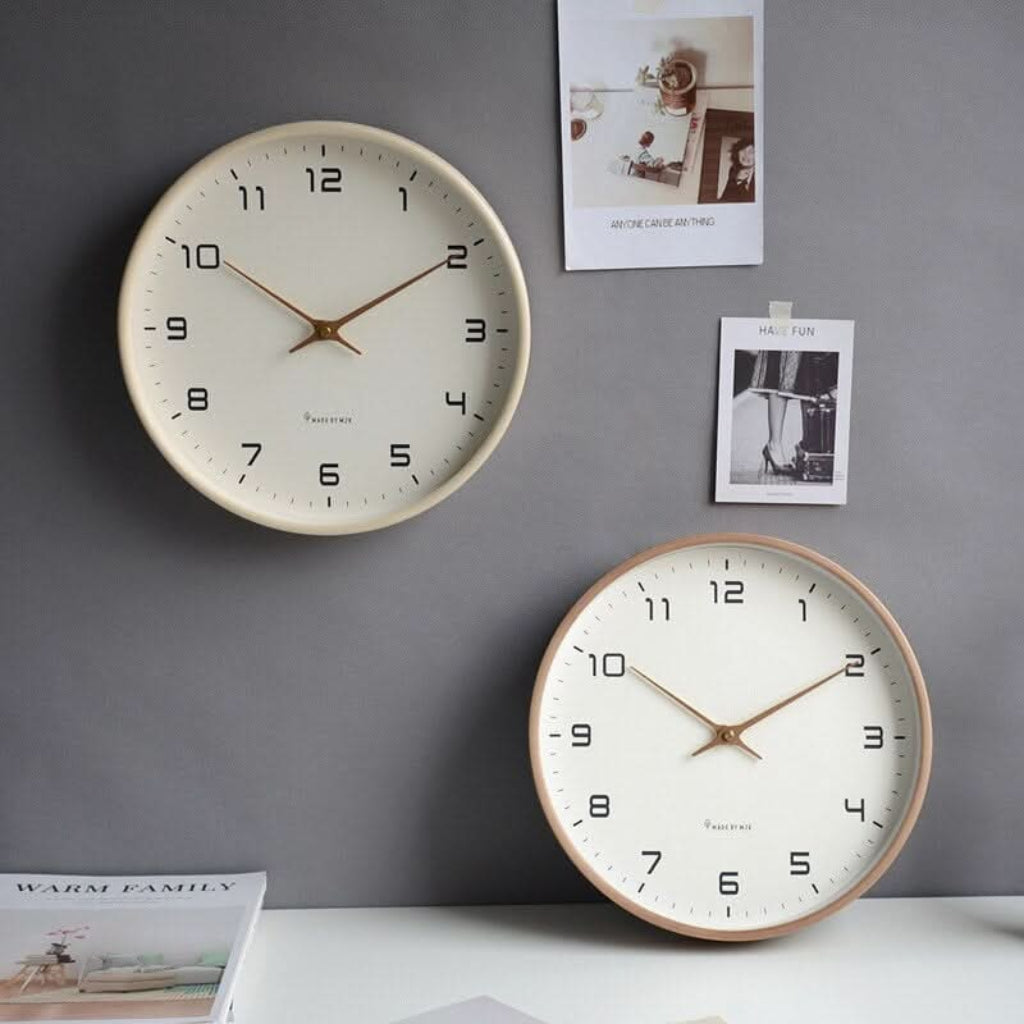 Elegant Scandinavian Large Wall Clock with Silent Quartz Movement | Minimalist Decor for Home and Office