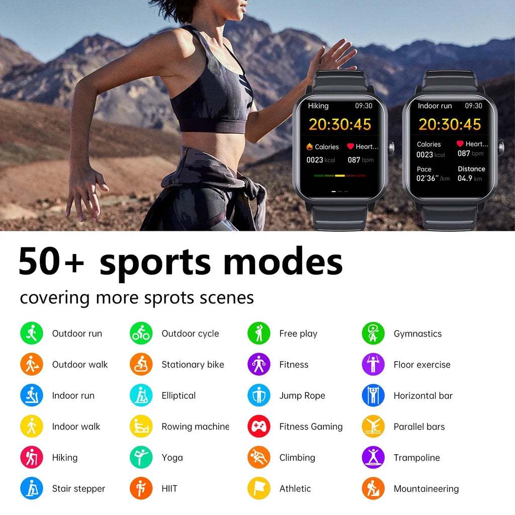 F33 Smart Watch – 1.90-inch HD Display Fitness Tracker with 50 Sports Modes