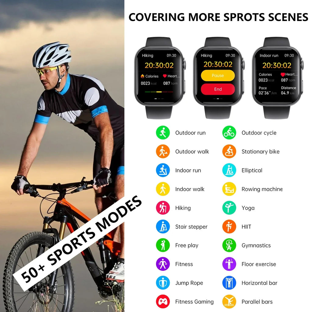 F59 Smart Watch – Bluetooth Calling 2.1-inch HD Display Fitness Tracker with 100+ Sports Modes