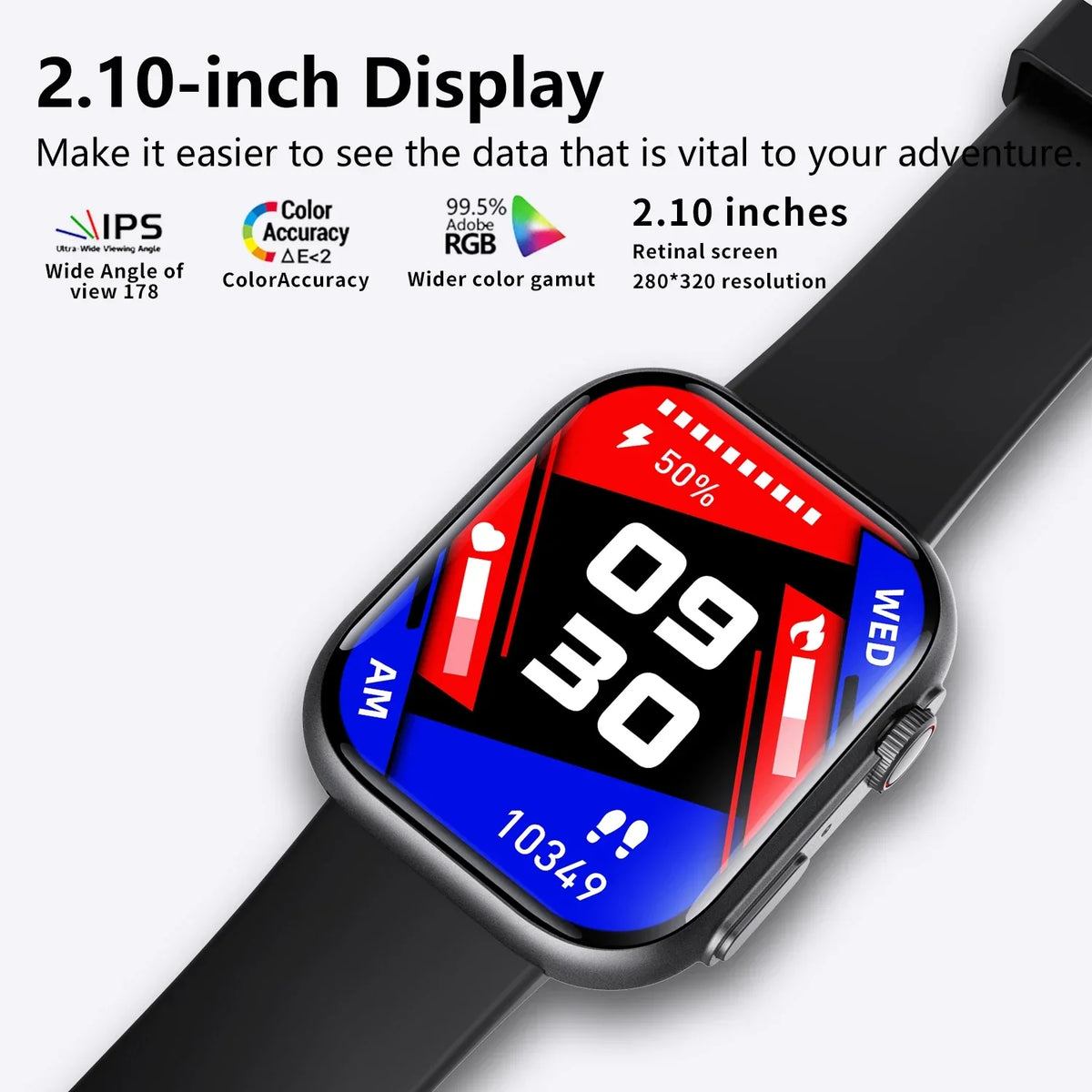 F59 Smart Watch – Bluetooth Calling 2.1-inch HD Display Fitness Tracker with 100+ Sports Modes