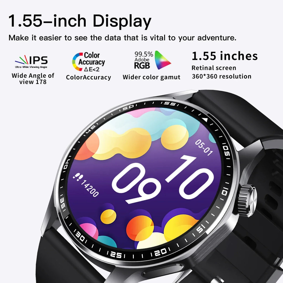 F61 Smart Watch - Bluetooth Calling, 1.55 Inch Display & 50 Sports Modes Fitness Tracker