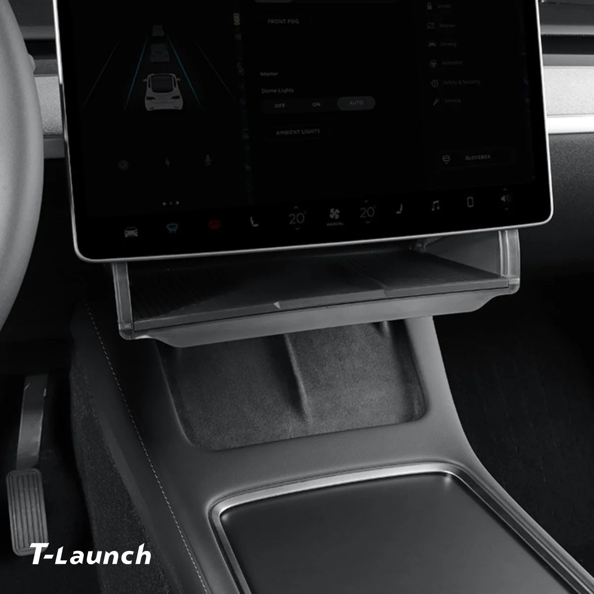 Under Screen Foldable Storage Box for Tesla Model 3/Y 2024+