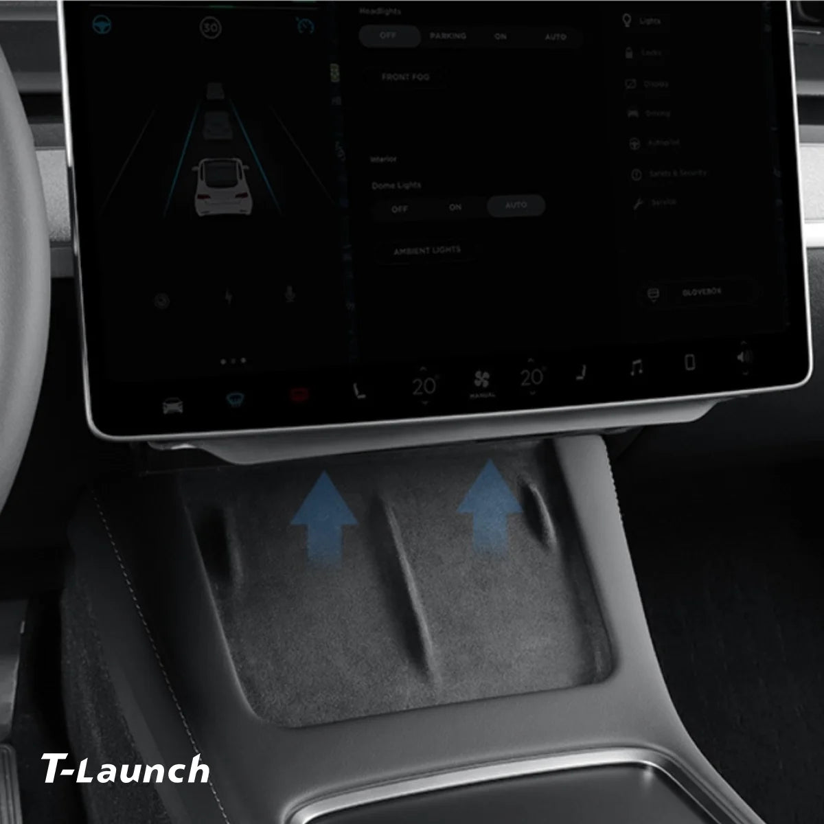 Under Screen Foldable Storage Box for Tesla Model 3/Y 2024+