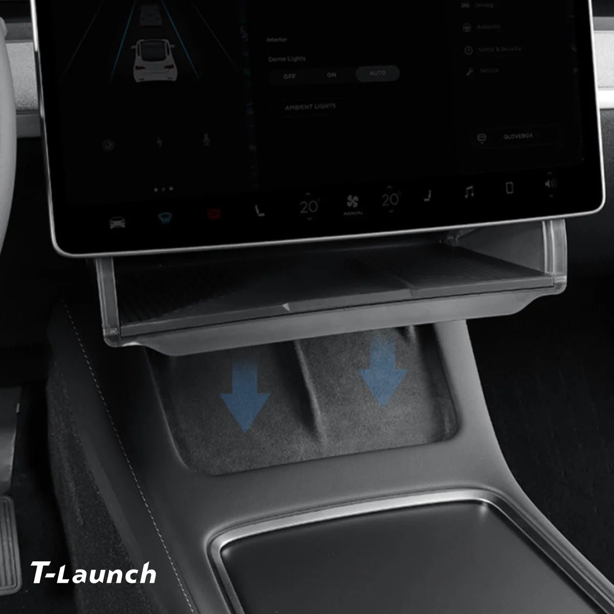 Under Screen Foldable Storage Box for Tesla Model 3/Y 2024+