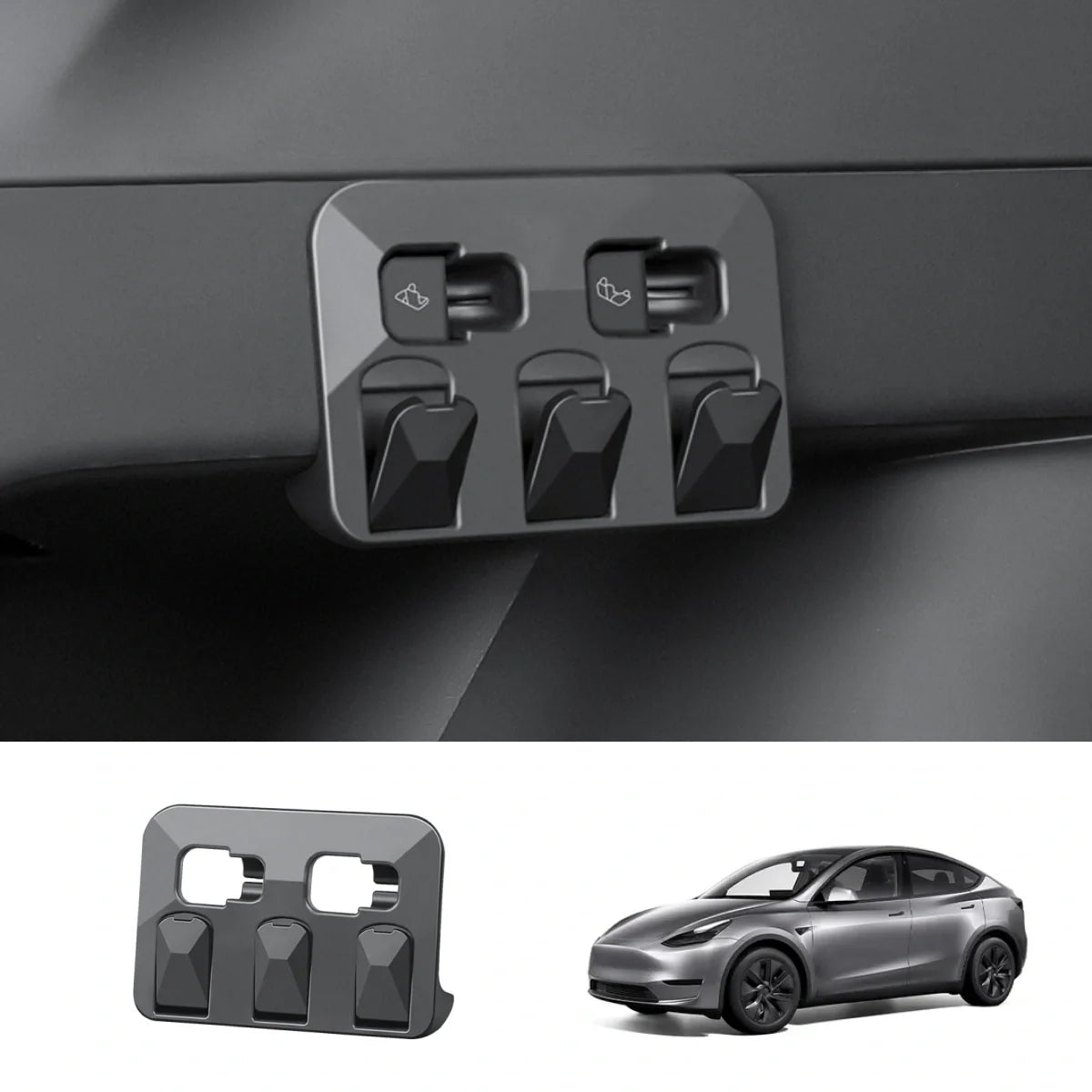 Hidden Foldable Trunk Hooks for Tesla Model Y 2021-2024