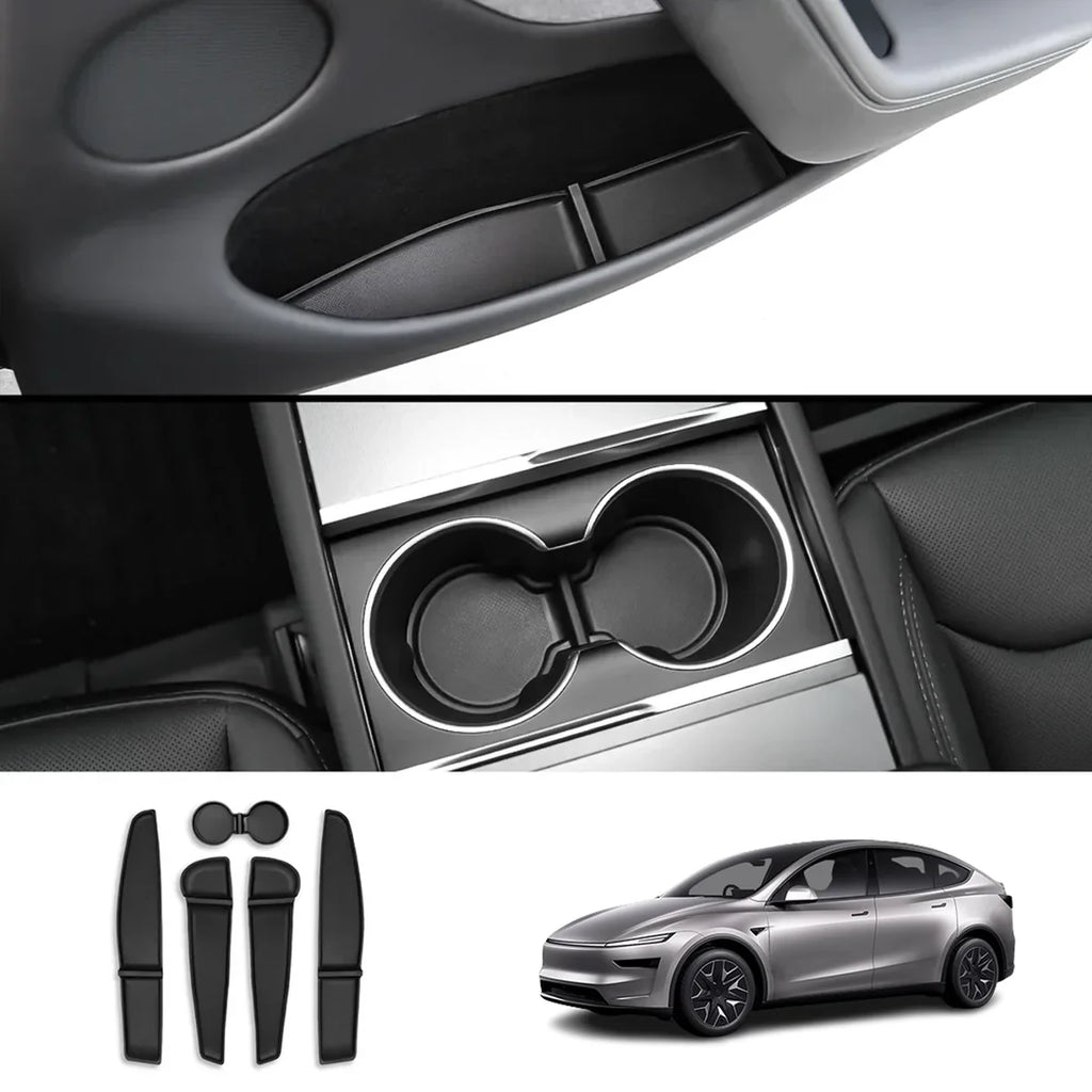 TPE Door Pocket & Cup Holder Liners for Tesla Model Y L 2026+