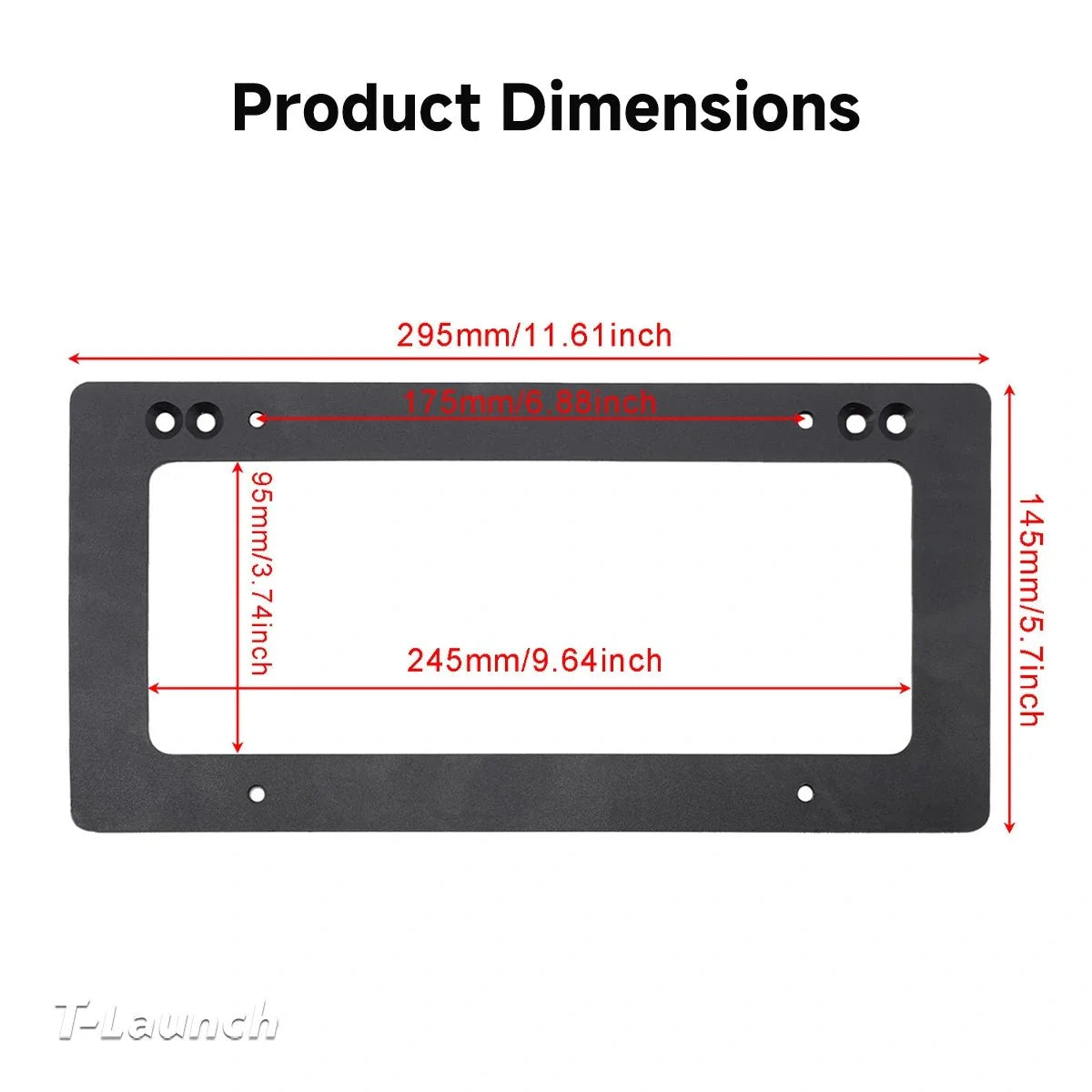 Adjustable No Drill Front License Plate Frame for Tesla Model 3/Y (2017-2023)- Movable License Plate Holder, License Plate Mount