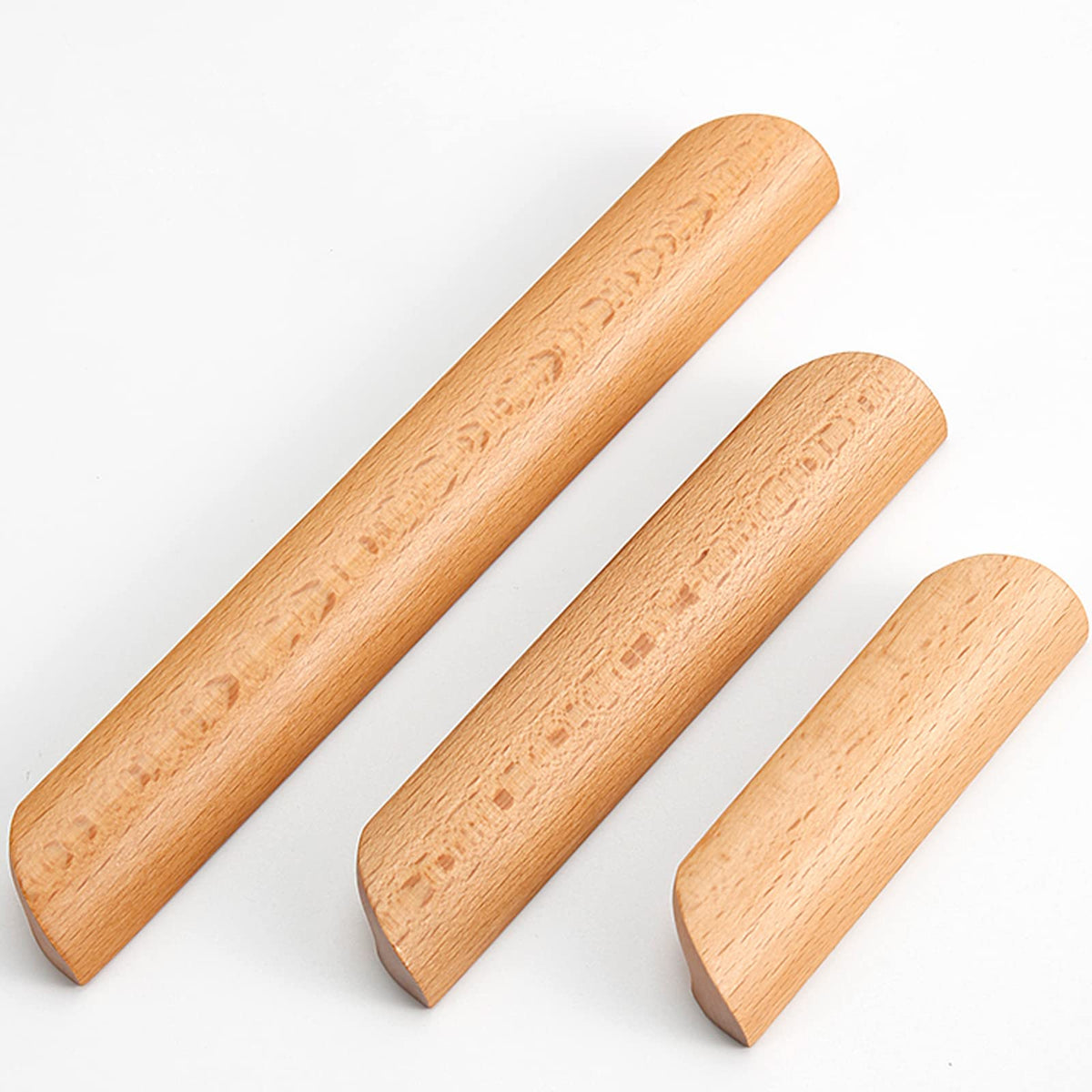 Modern Solid Wood Finger Edge Pulls for Cabinets and Drawers