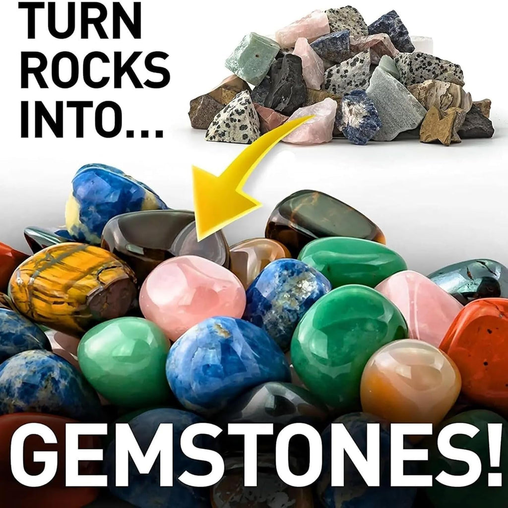 GemMaster | Rock Tumbler Kit with Quiet Operation & Leak-Proof Design | Ideal for Beginners & Educational Fun