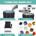 GemMaster | Rock Tumbler Kit with Quiet Operation & Leak-Proof Design | Ideal for Beginners & Educational Fun