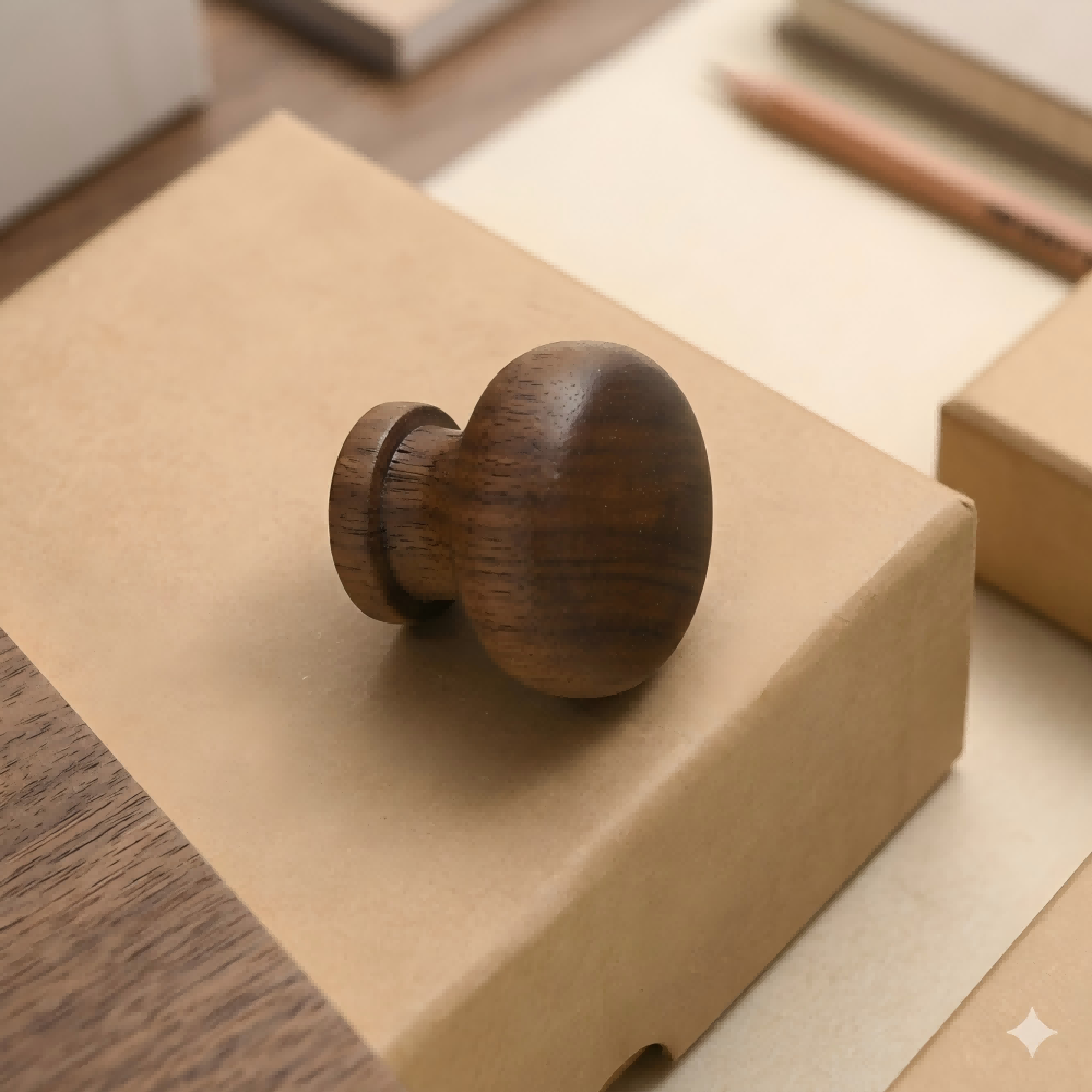 Sleek Minimalist Walnut Wood Cabinet Pulls