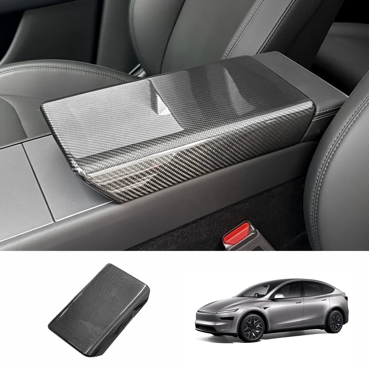 [Real Carbon Fiber] Armrest Cover for Tesla Model Y L 2026+