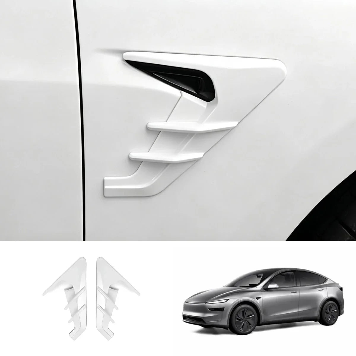 ABS Turn Signal & Camera Covers with Air Blades for Tesla Model Y Juniper 2025+