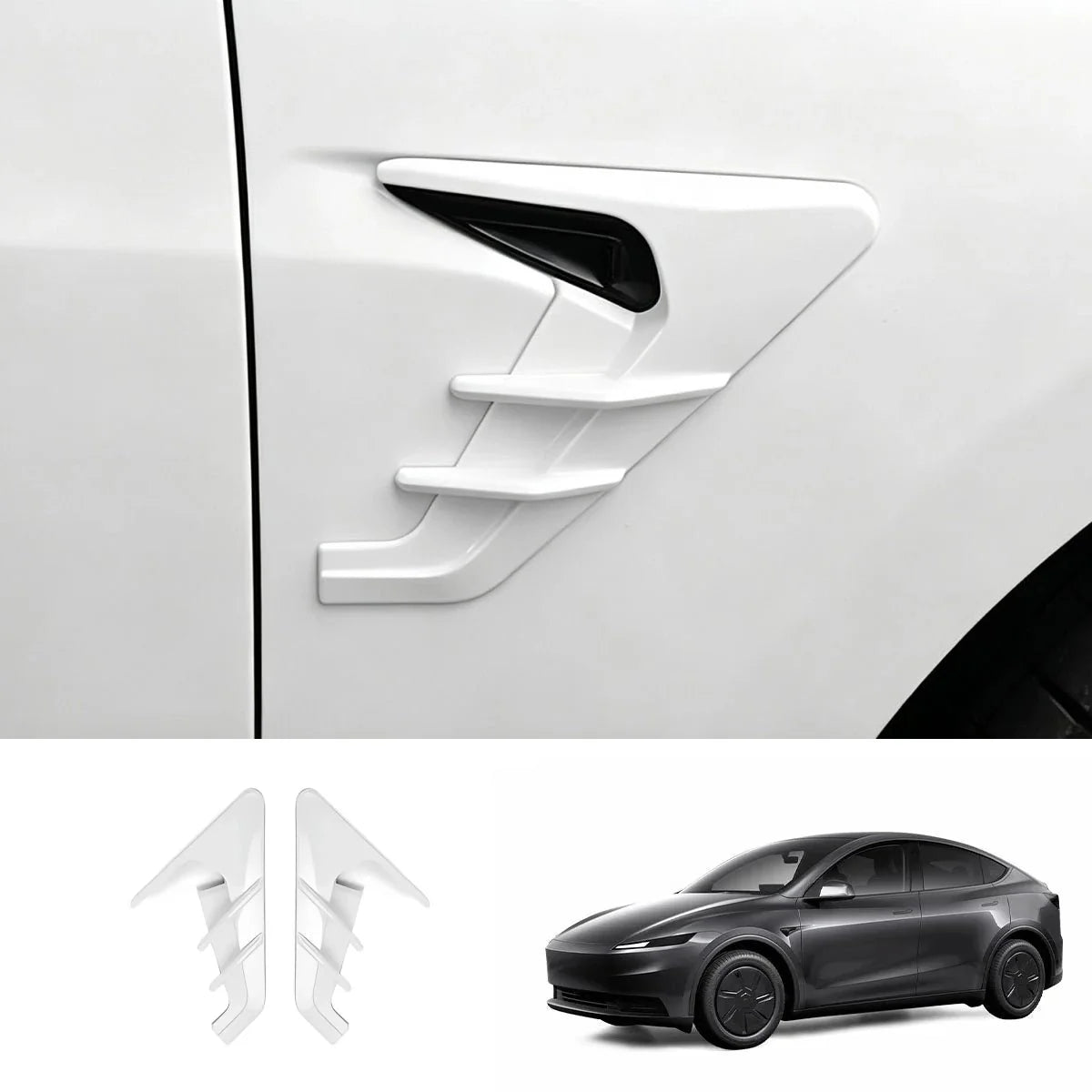 ABS Turn Signal & Camera Covers with Air Blades for 2026 New Tesla Model Y Standard