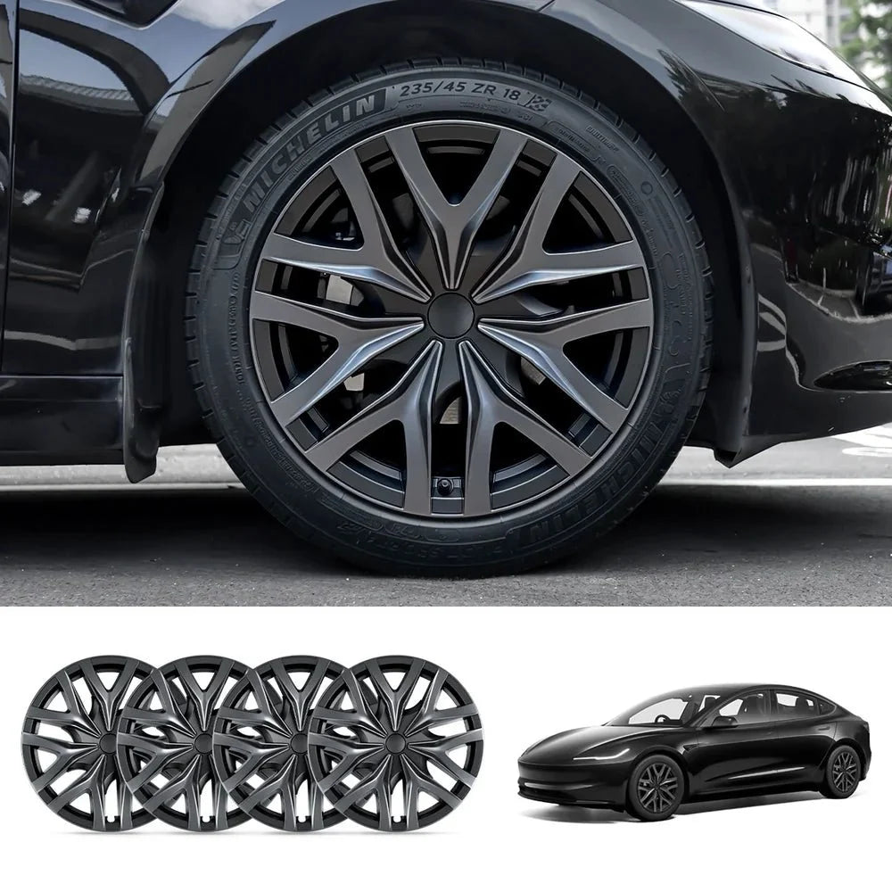 Arachnid 2.0 Style Hubcaps Wheel Covers for Tesla 2024+ Model 3 Highland 18'' Photon Wheels (Set of 4)