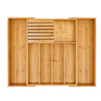 EcoHome | Bamboo Kitchen Drawer Organizer with Expandable Design | Adjustable Utensil Tray for Efficient Storage