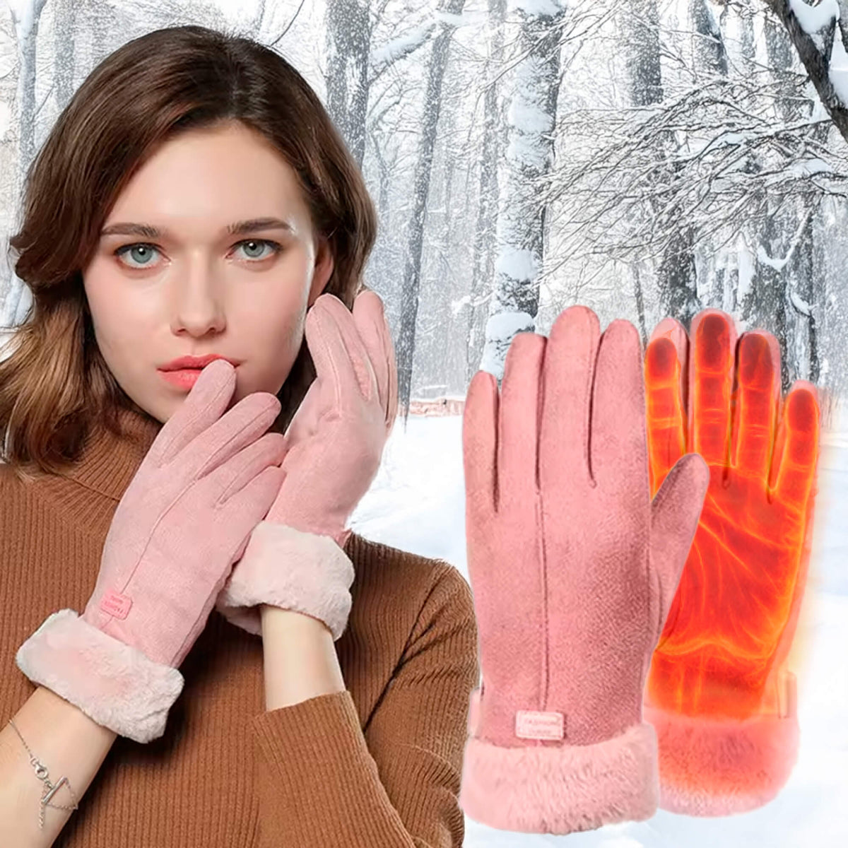 Miroken | Heated Gloves for Women UK – Ladies Thermal Waterproof Winter Gloves with Touch Screen & USB Rechargeable Warm Design