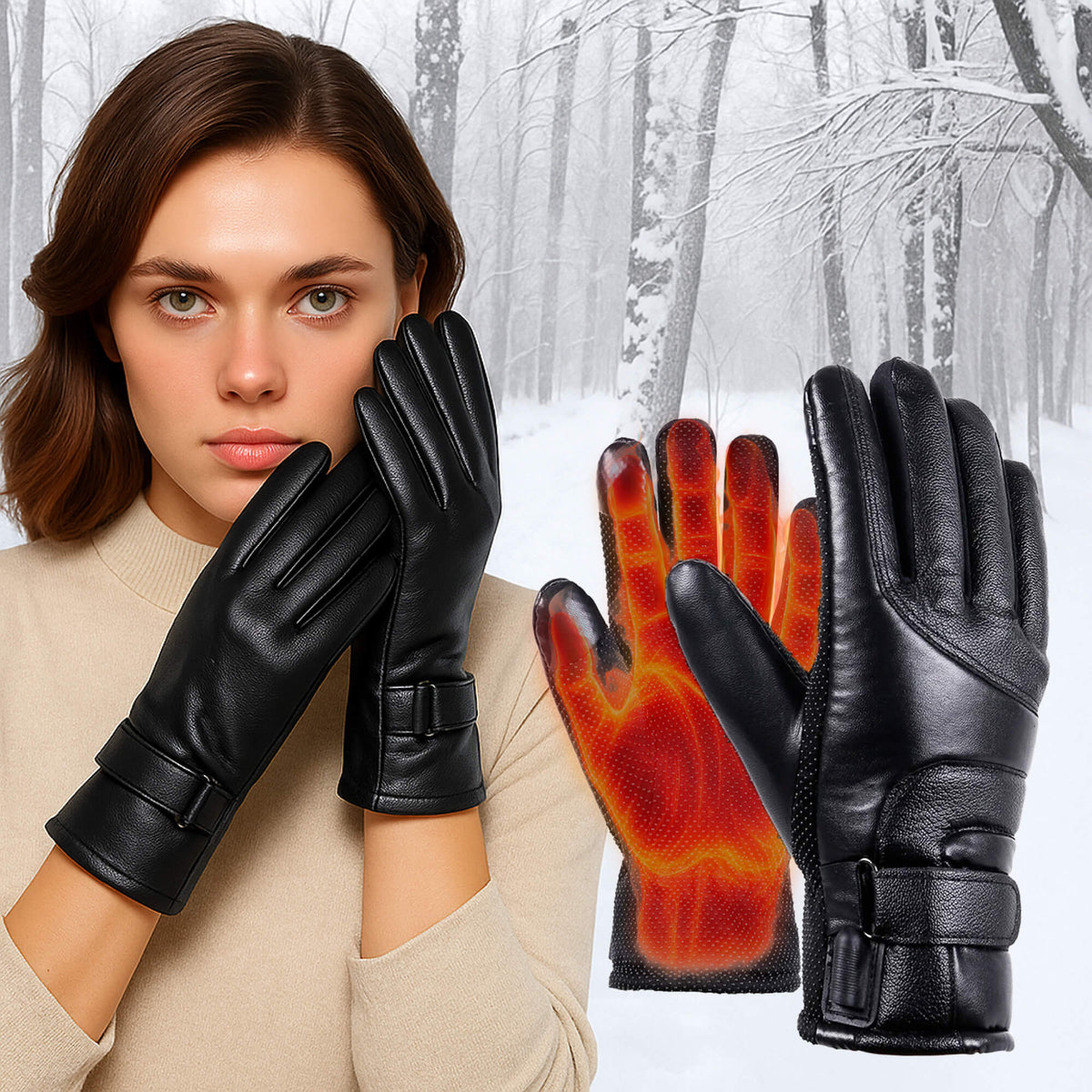 Miroken | Heated Gloves for Women UK – Ladies Thermal Waterproof Winter Gloves with Touch Screen & USB Rechargeable Warm Design
