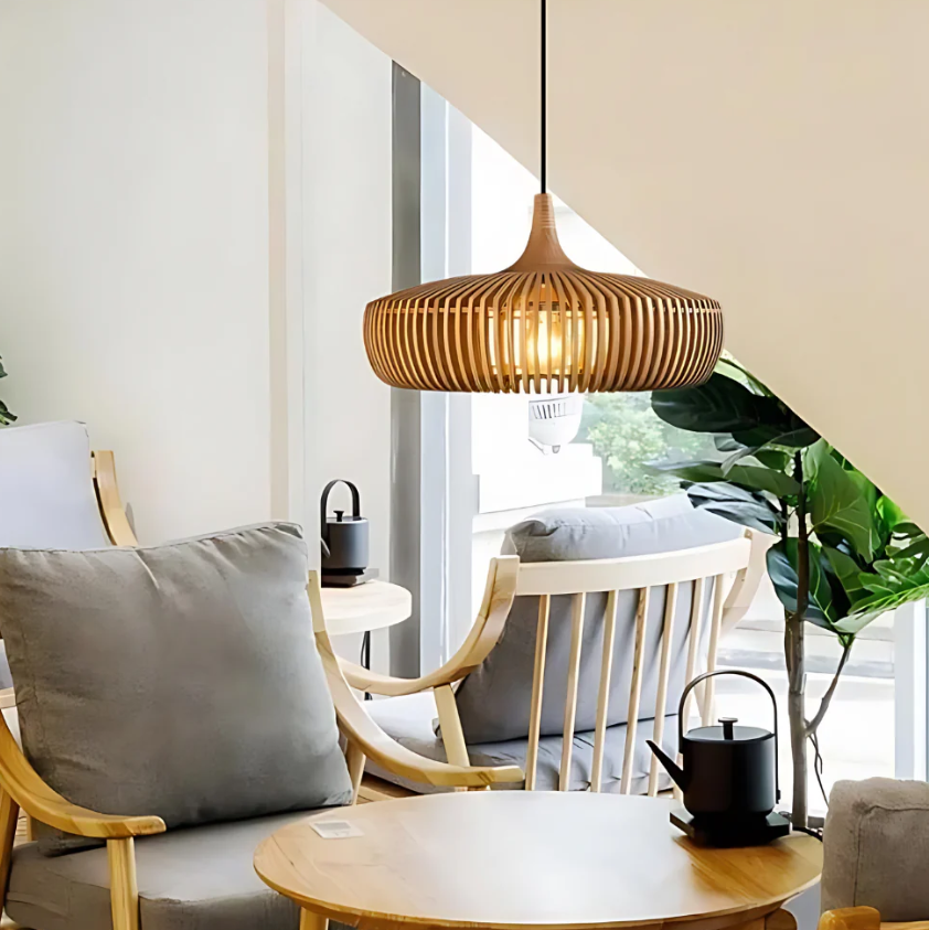 Hinori | Ceiling Light Pendant with Solid Wood Design | Japandi Style for Warm Ambiance