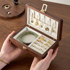 Amélie Walnut Two-Layer Jewelry Box