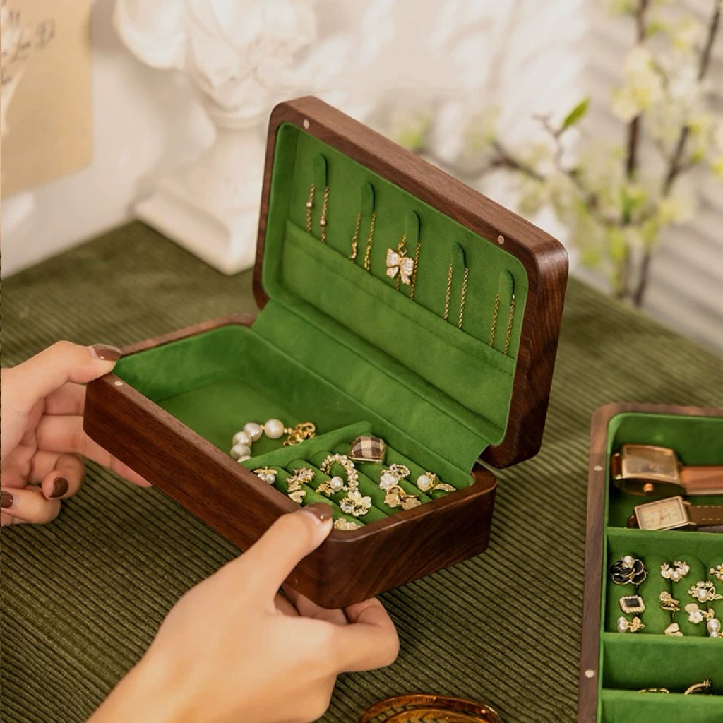 Lustina Solid Walnut Jewelry Box