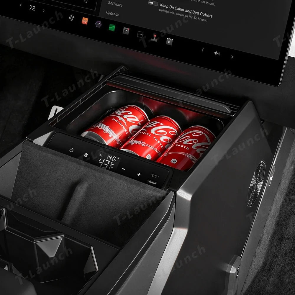 Cybertruck Center Console Floor Refrigerator-T-Launch Cyberfreezer