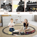 Interactive Train Set | Battery-Powered Electric Locomotive with Lights & Sounds | Realistic Steam Effects for Endless Fun