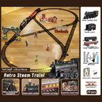 Interactive Train Set | Battery-Powered Electric Locomotive with Lights & Sounds | Realistic Steam Effects for Endless Fun