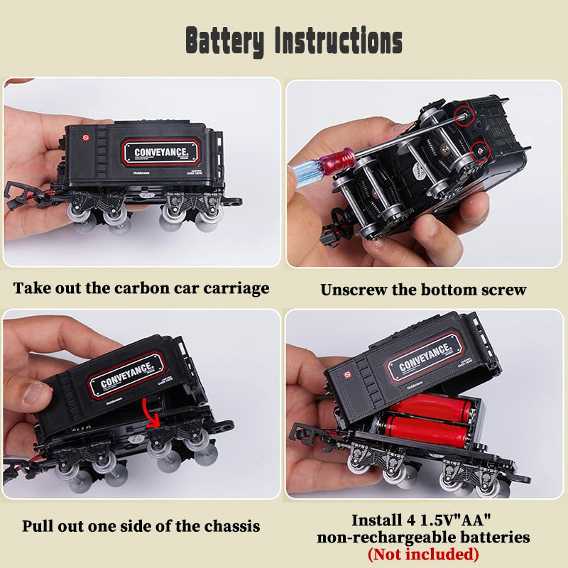 Interactive Train Set | Battery-Powered Electric Locomotive with Lights & Sounds | Realistic Steam Effects for Endless Fun